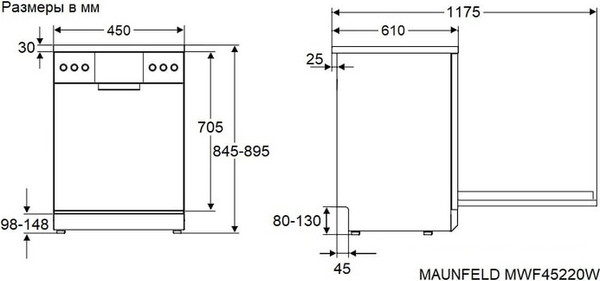 Изображение товара Посудомоечная машина Maunfeld MWF45220W