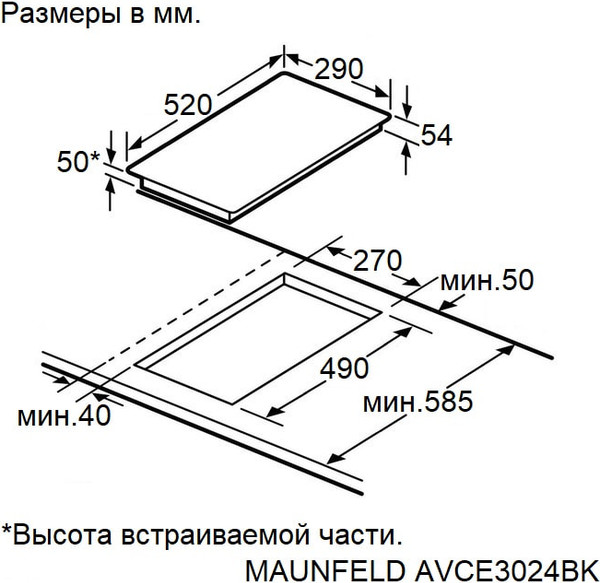 Изображение товара Электрическая варочная панель Maunfeld AVCE3024BK