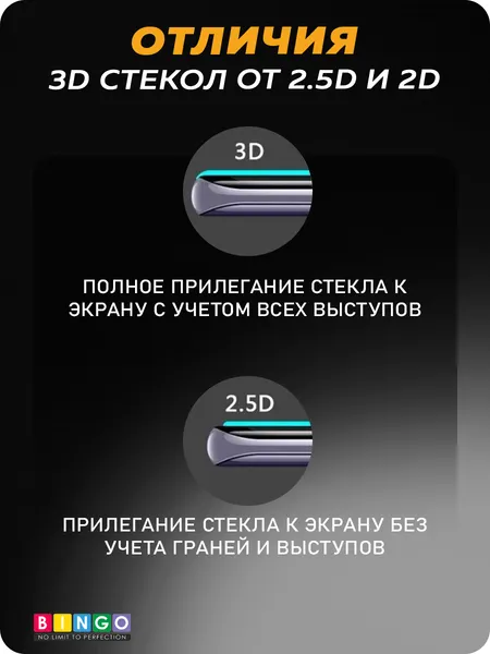 Изображение товара Защитное стекло для телефона Bingo 5D для Redmi Note 15 Pro 5G/15 Pro+ 5G/POCO M8 Pro 5G (черный)