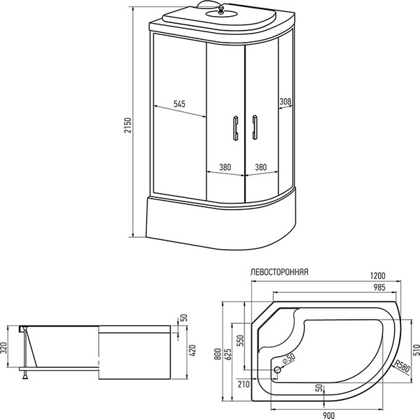 Изображение товара Душевая кабина Erlit ER3512TPL-C2-RUS