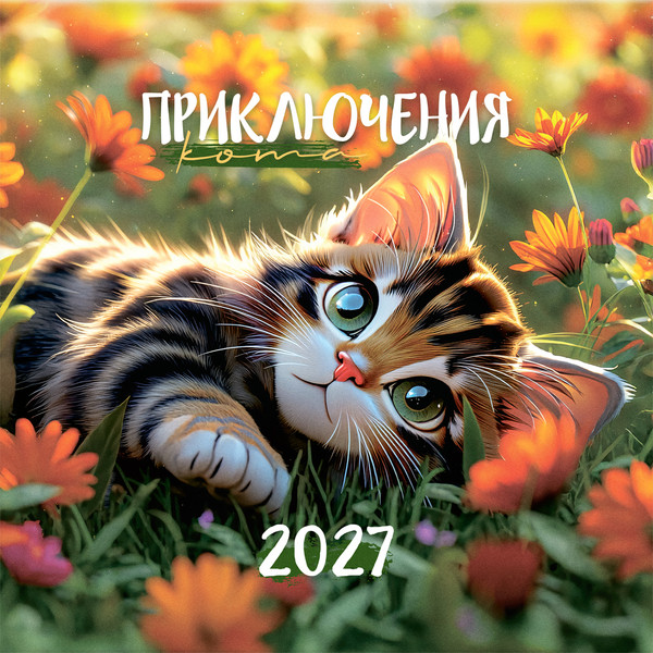 Изображение товара Календарь настенный BG Приключения кота. 2027 год / 391062