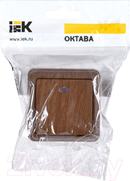 Изображение товара Выключатель IEK Октава EVO11-K04-10-DC (дуб)