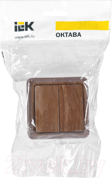 Изображение товара Выключатель IEK Октава EVO20-K04-10-DC (дуб)