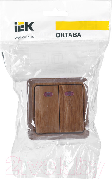 Изображение товара Выключатель IEK Октава EVO21-K04-10-DC (дуб)