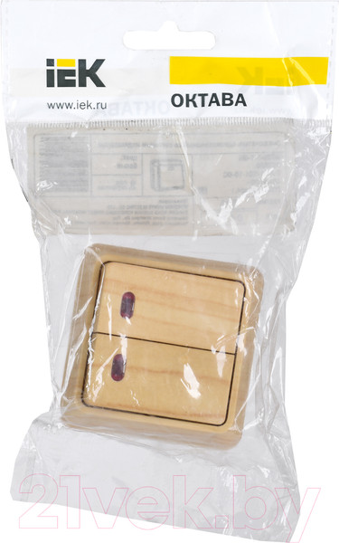 Изображение товара Выключатель IEK Октава EVO21-K03-10-DC (сосна)