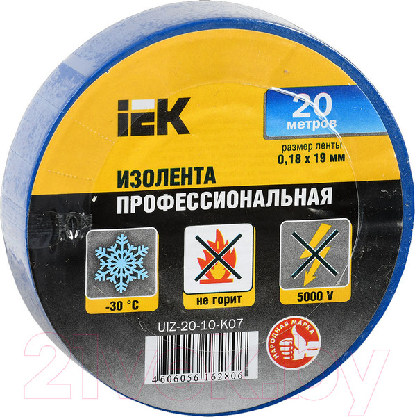 Изображение товара Изолента IEK UIZ-20-10-K07 (синий)