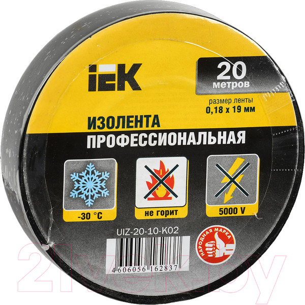 Изображение товара Изолента IEK UIZ-20-10-K02 (черный)