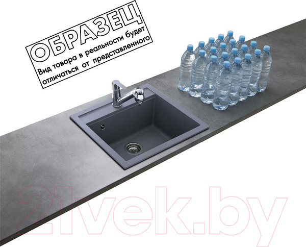 Изображение товара Мойка кухонная Aquasanita Quadro SQQ100 (черный металлик)