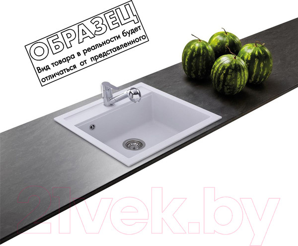 Изображение товара Мойка кухонная Aquasanita Quadro SQQ100 (черный металлик)