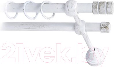 Изображение товара Карниз для штор Lm Decor Цилиндр 088 2р гладкий (белое золото, 1.6м)