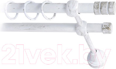 Изображение товара Карниз для штор Lm Decor Цилиндр 088 2р гладкий (белое золото, 2.4м)