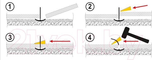 Изображение товара Система выравнивания плитки Vorel Клин 1.5мм + Клипса / 04691 (50шт+50шт)