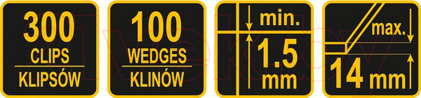 Изображение товара Система выравнивания плитки Vorel Клин 1.5мм + Клипса / 04692 (100шт+300шт)