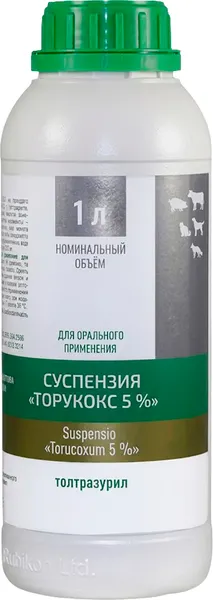 Изображение товара Раствор от паразитов Рубикон Торукокс 5% (1л)