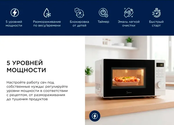 Изображение товара Микроволновая печь Midea AM720C2VR-W