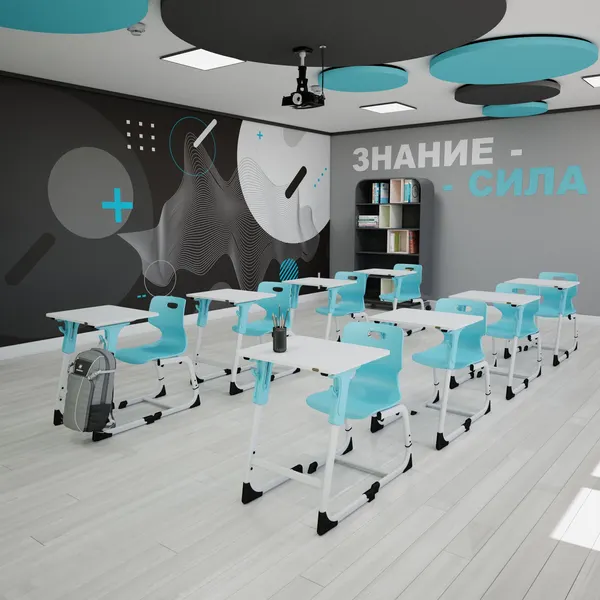 Изображение товара Парта Sheffilton SHT-T-TN27 г5-7 (одн береза/алюминиевый металлик/серый)