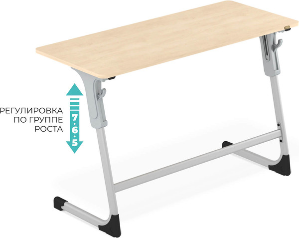 Изображение товара Парта Sheffilton SHT-T-TN30 г5-7 (двухм береза/алюминиевый металлик/серый)