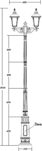 Изображение товара Фонарь уличный Oasis Light Munich 2S 79760SB E7 Bl