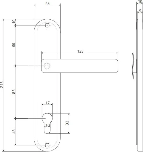 Изображение товара Ручка дверная VELA 85.0124-PP-AC (медный антик)