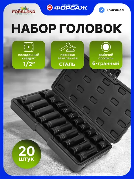 Изображение товара Набор головок слесарных Forsland 4201-BV30 (66384)