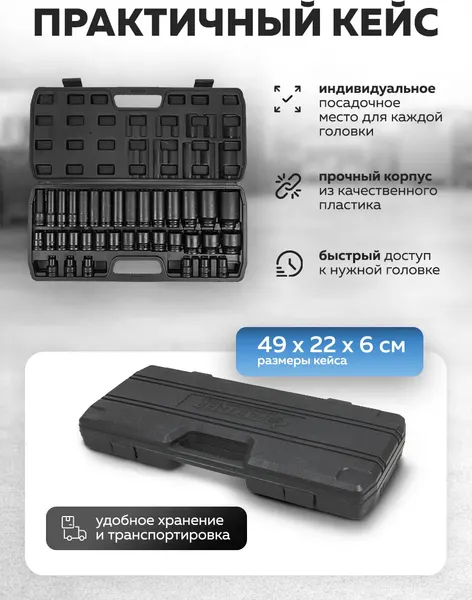Изображение товара Набор головок слесарных Partner 4353-BV30 (66580)