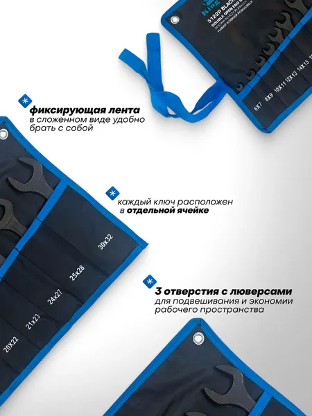Изображение товара Набор ключей KingTul KT-5122P Black (67577)