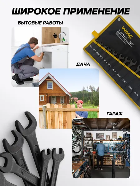 Изображение товара Набор ключей WMC Tools WMC-5122P Black (67578)