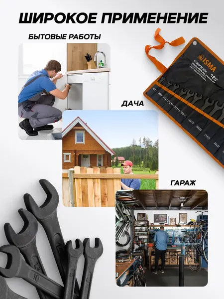 Изображение товара Набор ключей ISMA 5122P Black (67579)