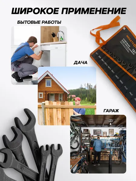 Изображение товара Набор ключей Megatools MT-5122P Black (67582)