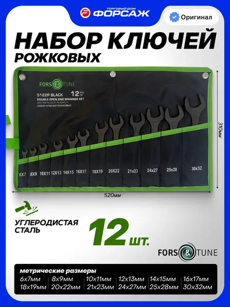 Изображение товара Набор ключей FORSandTUNE 5122P Black (67584)