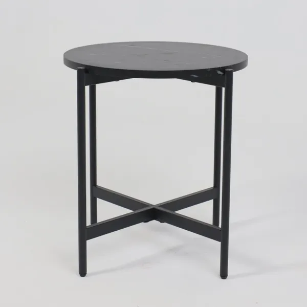 Изображение товара Журнальный столик AksHome Ely d45x50 (черный мрамор/черный)