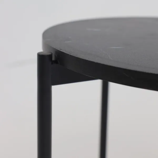 Изображение товара Журнальный столик AksHome Ely d45x50 (черный мрамор/черный)