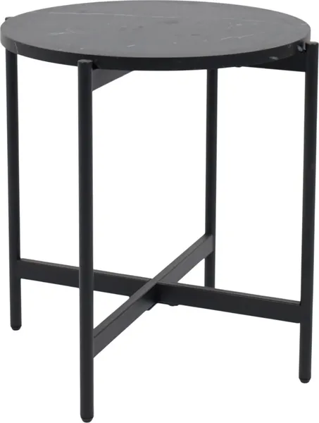 Изображение товара Журнальный столик AksHome Ely d45x50 (черный мрамор/черный)