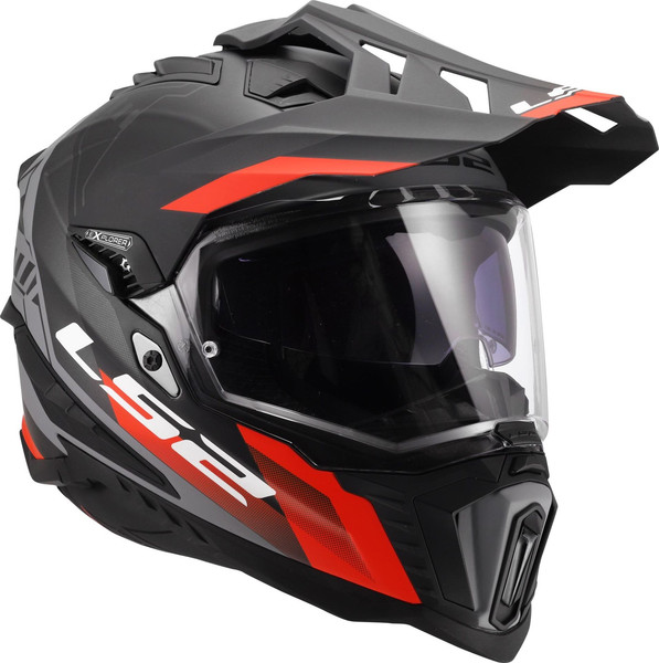 Изображение товара Мотошлем LS2 MX701 Explorer Hexa (S, черный/красный/серый)