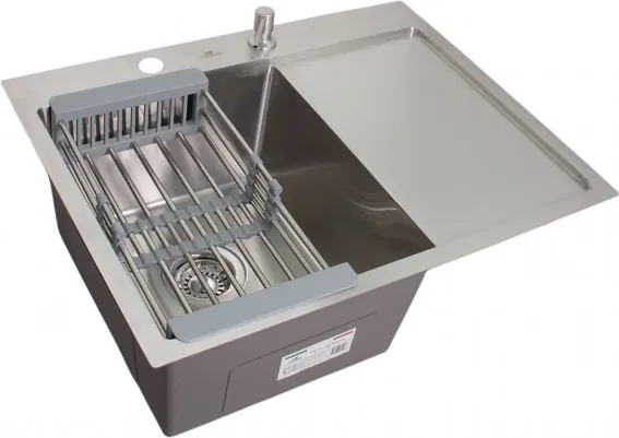Мойка кухонная Wisent WS-36550-L-114 (с сифоном, дозатором и коландером)