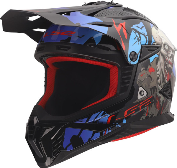 Изображение товара Мотошлем LS2 MX708 Fast II Zombie II (S, черный/красный/синий)
