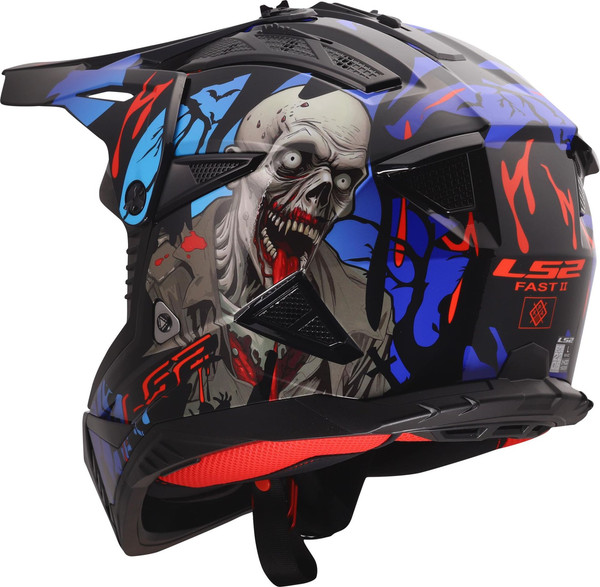Изображение товара Мотошлем LS2 MX708 Fast II Zombie II (S, черный/красный/синий)