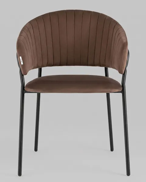 Изображение товара Стул Stool Group Бруно / AV 433-Sch-9005 (велюр коричневый/черный муар)