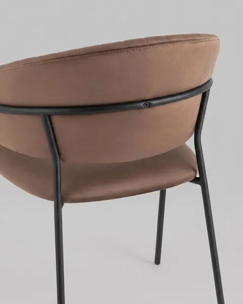 Изображение товара Стул Stool Group Бруно / AV 433-Sch-9005 (велюр коричневый/черный муар)
