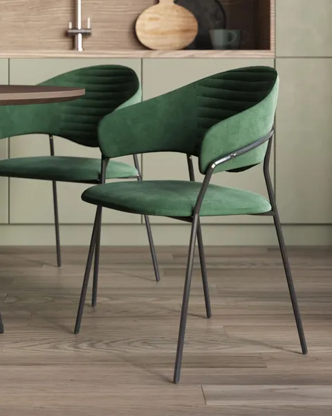 Изображение товара Стул Stool Group Алексис / AV 445-Cdf-9005 (велюр зеленый/черный муар)