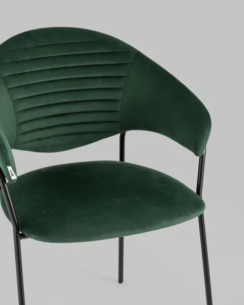 Изображение товара Стул Stool Group Алексис / AV 445-Cdf-9005 (велюр зеленый/черный муар)