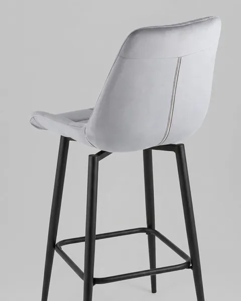 Изображение товара Стул барный Stool Group Флекс / AV 405-V12-9005 B (велюр велютто серый/опора черный муар)