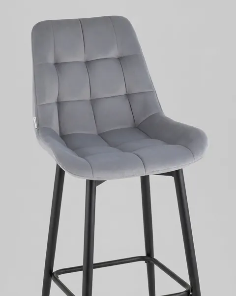 Изображение товара Стул барный Stool Group Флекс / AV 405-V12-9005 B (велюр велютто серый/опора черный муар)