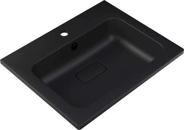 Изображение товара Умывальник Symbolite Соул 60x48 (кварц, антрацит)