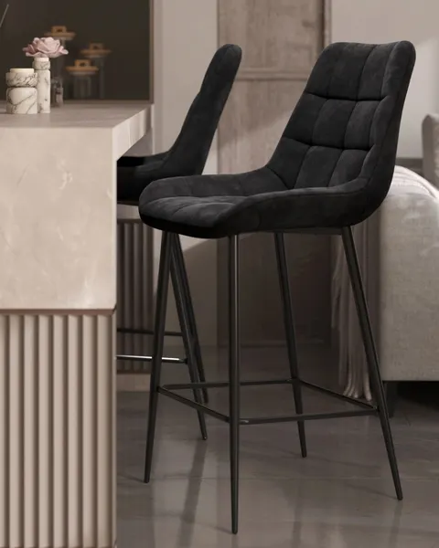 Изображение товара Стул барный Stool Group Флекс / AV 405-N28-9005 B (велюр черный/черный муар)