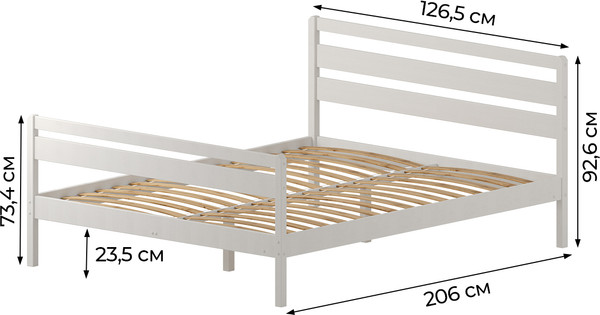 Изображение товара Полуторная кровать Домаклево Лето 120x200+В3+Н3 (белый)