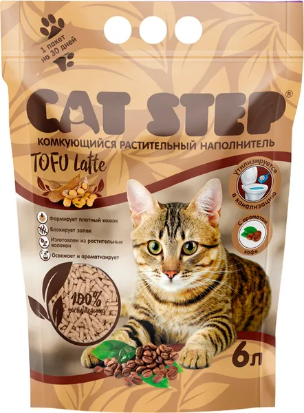 Наполнитель для туалета Cat Step Tofu Latte / 20333036 (6л/2.7кг)