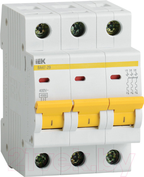 Изображение товара Выключатель автоматический IEK ВА 47-29 16А 3п 4.5кА С