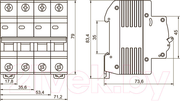 Изображение товара Выключатель автоматический IEK ВА 47-29 16А 3п 4.5кА С