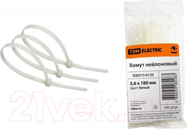 Изображение товара Стяжка для кабеля TDM SQ0515-0120 (100шт)